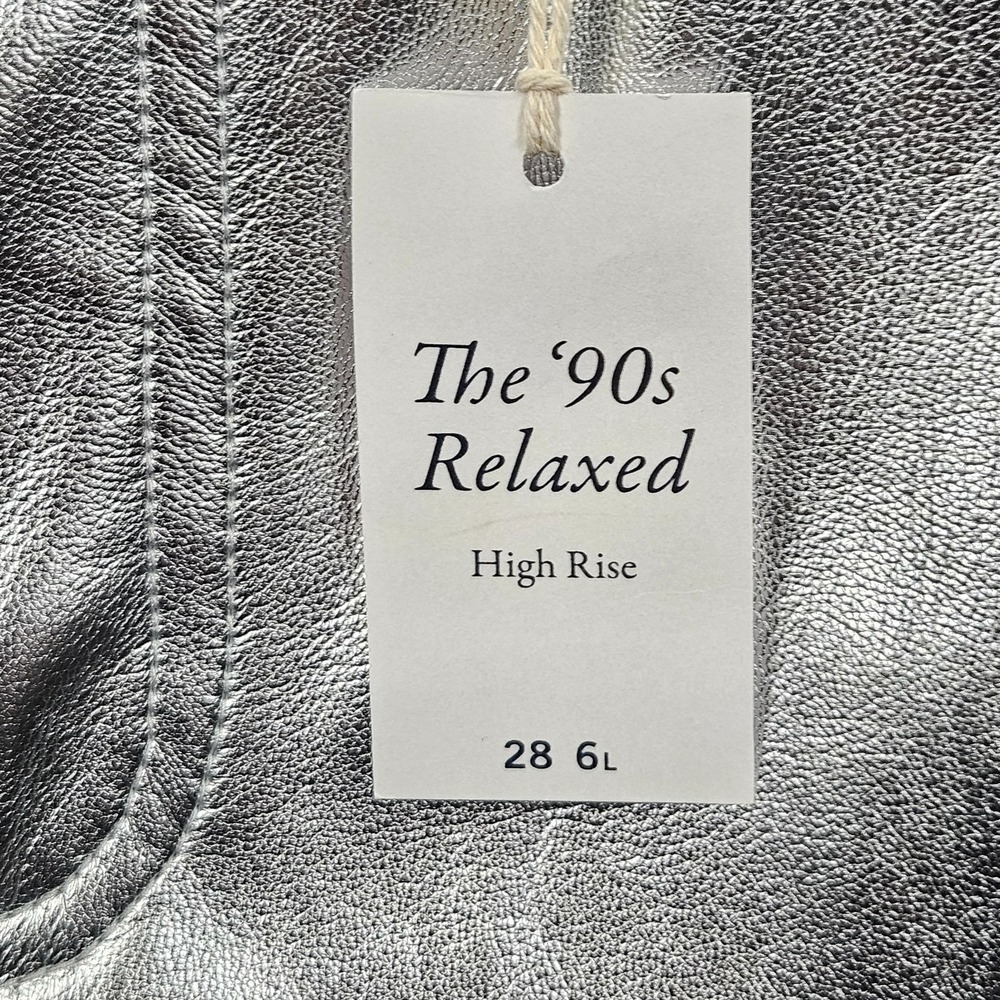 NEW Abercrombie & Fitch Pants Womens 28/6 Silver Faux Leather Ultra High Rise - Picture 5 of 13
